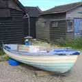 A fishing boat is being repainted, A Short Trip to Southwold, Suffolk - 24th July 2016