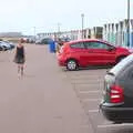 Isobel roams the car park at Southwold Pier, A Short Trip to Southwold, Suffolk - 24th July 2016