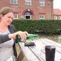 Isobel pours a fizzy water, A Trip to Waxham Sands,  Horsey, Norfolk - 27th August 2016