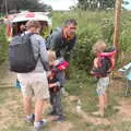 The boat's captain chats to Fred, A Trip to Waxham Sands,  Horsey, Norfolk - 27th August 2016