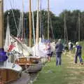 Boats on the river at Horsey windpump, A Trip to Waxham Sands,  Horsey, Norfolk - 27th August 2016