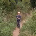 Harry walks down a path, A Trip to Waxham Sands,  Horsey, Norfolk - 27th August 2016