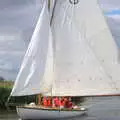 An old yacht running downwind in full sail, A Trip to Waxham Sands,  Horsey, Norfolk - 27th August 2016