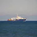 The buoy-laying vessel Galatea drifts by, A Trip to Waxham Sands,  Horsey, Norfolk - 27th August 2016