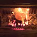 Alan's taken to burning actual logs on the fire, The BSCC Christmas Dinner at The Swan Inn, Brome, Suffolk - 3rd December 2016