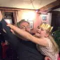 Marc torments Jessica, The BSCC Christmas Dinner at The Swan Inn, Brome, Suffolk - 3rd December 2016