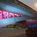 Southwark Bridge lit up in purple and blue, Innovation Week and a Walk Around the South Bank, Southwark - 8th December 2016