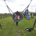 Isobel swings the boys around, Grandma J's and a Day on the Beach, Spreyton and Exmouth, Devon - 13th April 2017