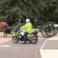 Gun carriages trundle past a motorbike rozzer, The BSCC at the Victoria and The Grain Beer Festival, Diss, Norfolk - 8th July 2017