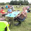 Suey holds up a glass, The Humpty Dumpty Beer Festival, Reedham, Norfolk - 22nd July 2017