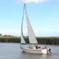 A yacht heads down wind, The Humpty Dumpty Beer Festival, Reedham, Norfolk - 22nd July 2017