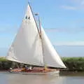 A lovely old yacht luffs its way up the river, The Humpty Dumpty Beer Festival, Reedham, Norfolk - 22nd July 2017