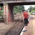 Paul inspects the tracks, The Humpty Dumpty Beer Festival, Reedham, Norfolk - 22nd July 2017