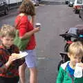 The boys eat fresh crepes, In The Sneem, An tSnaidhm, Kerry, Ireland - 1st August 2017