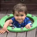 Nico pops up from some play equipment, In The Sneem, An tSnaidhm, Kerry, Ireland - 1st August 2017