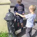 The boys find a water pump, The Annascaul 10k Run, Abha na Scáil, Kerry, Ireland - 5th August 2017