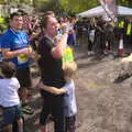 Isobel gets a hug from Harry, The Annascaul 10k Run, Abha na Scáil, Kerry, Ireland - 5th August 2017