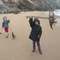 Fred waves a giant bit of seaweed around, Minard Beach and Ceol Agus Craic, Lios Póil, Kerry - 6th August 2017