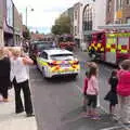 People watch the action unfold, Fire and Water: The Burning of the Blackrock Centre, County Dublin, Ireland - 12th August 2017