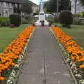 Flowers lead up to the Scary Mary, Fire and Water: The Burning of the Blackrock Centre, County Dublin, Ireland - 12th August 2017