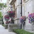 Hanging baskets on the town hall, Fire and Water: The Burning of the Blackrock Centre, County Dublin, Ireland - 12th August 2017