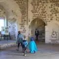 The gang roam around inside Orford castle, An Orford Day Out, Orford, Suffolk - 17th February 2018