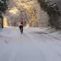 An intrepid cyclist heads towards Eye, Snowmageddon: The Beast From the East, Suffolk and London - 27th February 2018