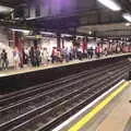 Crowds on the underground platform, A SwiftKey Lunch, Porchester Place,  Edgware Road, London - 27th June 2018
