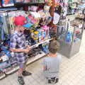 The boys look for toys to buy, The Château Comtal, Lastours and the Journey Home, Carcassonne, Aude, France - 14th August 2018