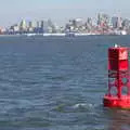 A floating navigation buoy, The Liberty Cruise and One World Trade Center, New York, United States - 23rd October 2018