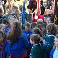 There's a feeding frenzy when sweets appear, The Remembrance Sunday Parade, Eye, Suffolk - 11th November 2018