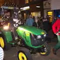 A Santa on a tractor heads up the Haymarket, Norwich Lights and Isobel Sings, Norwich, Norfolk - 15th November 2018