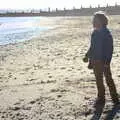 Harry looks out to sea, Sunset at the Beach, Southwold, Suffolk - 18th November 2018