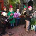 Ukulele players outside Amandine's, The St. Nicholas Street Fayre, Diss, Norfolk - 9th December 2018