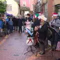 A band of Ukulele players in Norfolk Yard, The St. Nicholas Street Fayre, Diss, Norfolk - 9th December 2018