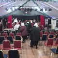 The band sets up early, The Gislingham Silver Band Christmas Concert, Gislingham, Suffolk - 11th December 2018