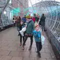 The gang in the Norwich light tunnel, A Spot of Christmas Shopping, Norwich, Norfolk - 16th December 2018