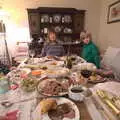 Dinner is in full swing, Christmas at Grandma J's, Spreyton, Devon - 25th December 2018