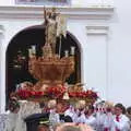 A large statue of Jesus is next out of the church, An Easter Parade, Nerja, Andalusia, Spain - 21st April 2019