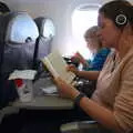 Isobel reads a book on the plane, An Easter Parade, Nerja, Andalusia, Spain - 21st April 2019