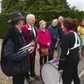 The Scouts' drummer checks up on arrangements, A St. George's Day Parade, Dickleburgh, Norfolk - 28th April 2019