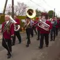 Terry leads the GSB off up the road, A St. George's Day Parade, Dickleburgh, Norfolk - 28th April 2019