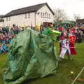 St. George fights with a dragon, A St. George's Day Parade, Dickleburgh, Norfolk - 28th April 2019