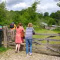 The gang hang on a gate and watch the sheep, Chagford Lido and a Trip to Parke, Bovey Tracey, Devon - 25th May 2019