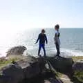 The boys on the top of the cliff, A Trip to the South Coast, Highcliffe, Dorset - 20th September 2019