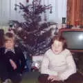 Nosher and Sis in front of the Christmas tree, Family History: Danesbury Avenue, Tuckton, Christchurch, Dorset - 24th January 2020