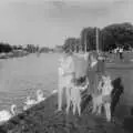 Mother, Sis, Granny and Nosher by the River Stour in Christchurch Park, 1970, Family History: The 1970s, Timperley and Sandbach, Cheshire - 24th January 2020