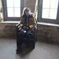 Fred sits in a throne-like chair, A Trip to Orford, Suffolk - 25th January 2020