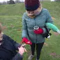 Isobel inspects an archaeological find, A Trip to Orford, Suffolk - 25th January 2020