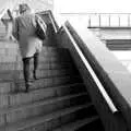 Isobel on wet stone steps, HMS Belfast and the South Bank, Southwark, London - 17th February 2020